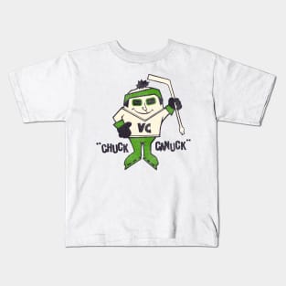 Chuck Canuck Retro Defunct Ice Hockey Mascot Kids T-Shirt